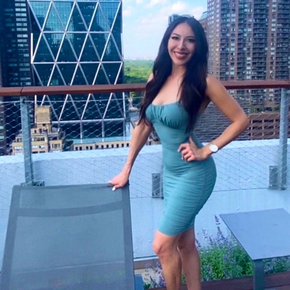 Mint drenched dress over the knee
